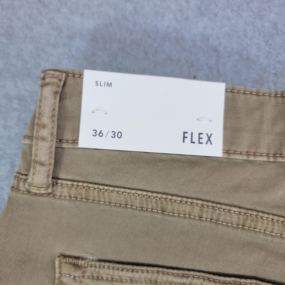 American Eagle Outfitters Pants Mens 36x30 Beige Flex Slim Khaki Chino Stretch - Picture 9 of 15